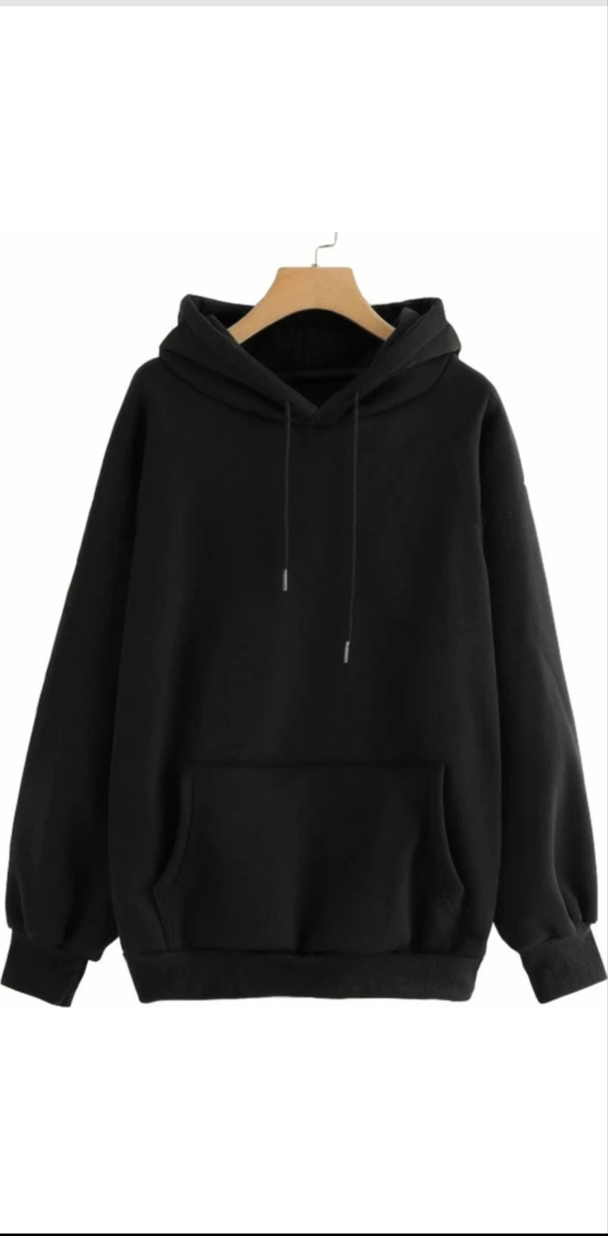 Men Full sleeve Black solid hooded sweatshirt